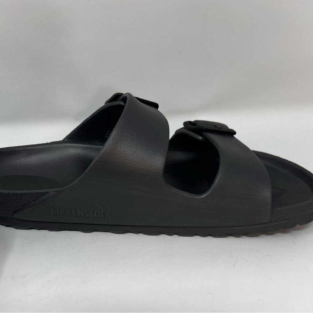 Birkenstock Unisex Arizona Eva Sandals Silver Off Black Dark Gray Color Size 39 - Picture 4 of 12